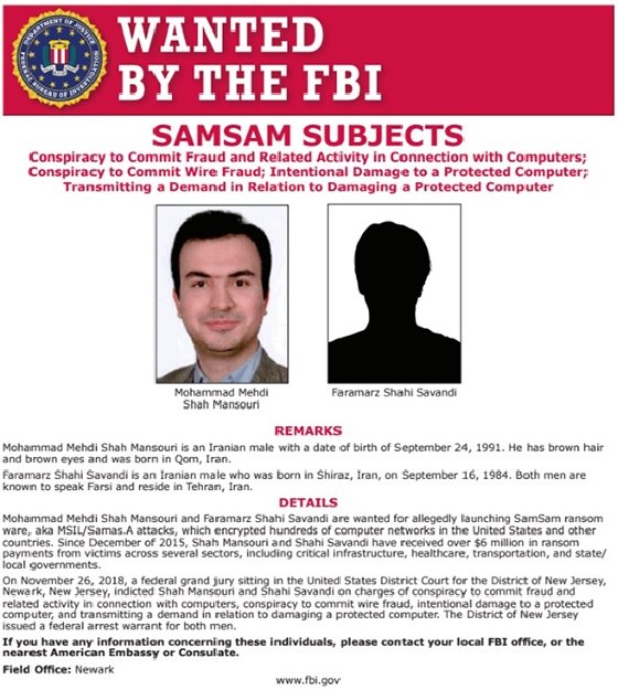 SamSam ransomware suspects